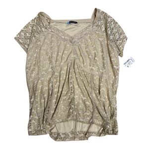 Penningtons Tan Lace Women's Top size 3X